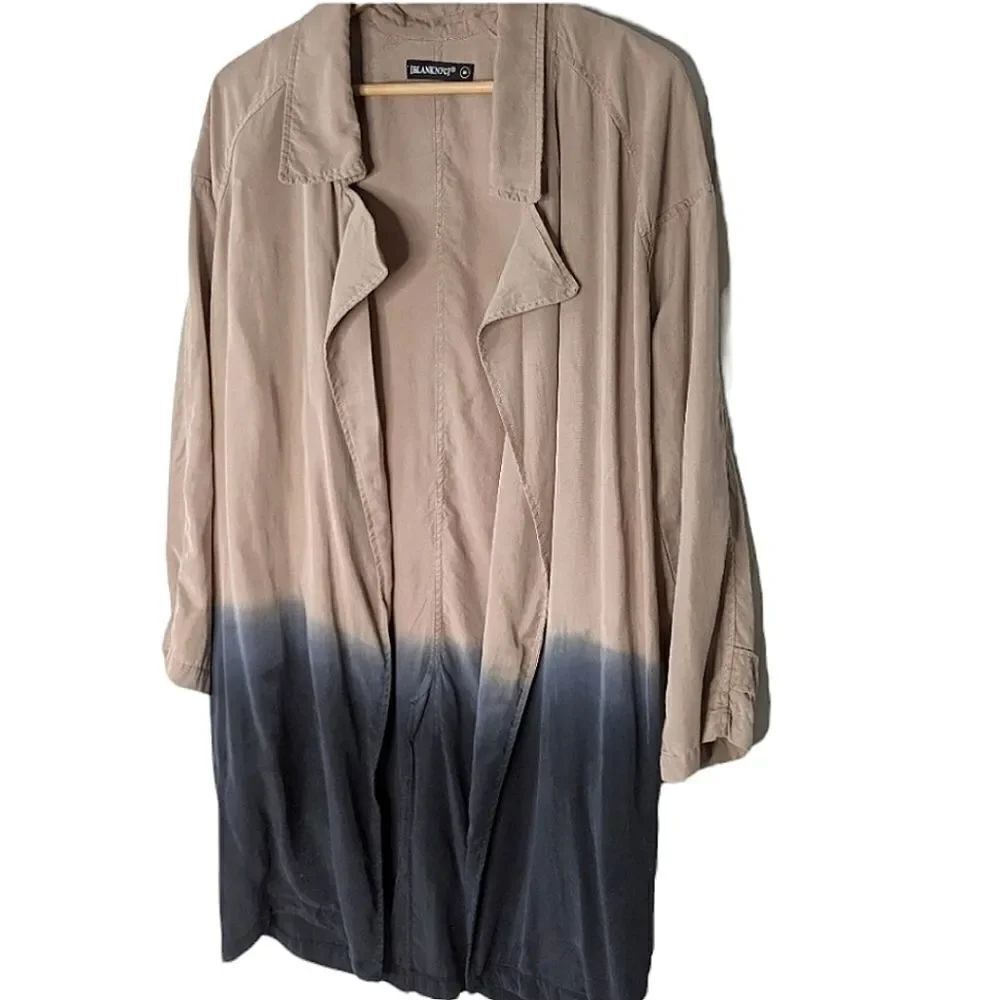 BLANKNYC Tie Dye Blue Ombre Drop Sleeve Open Duster size M